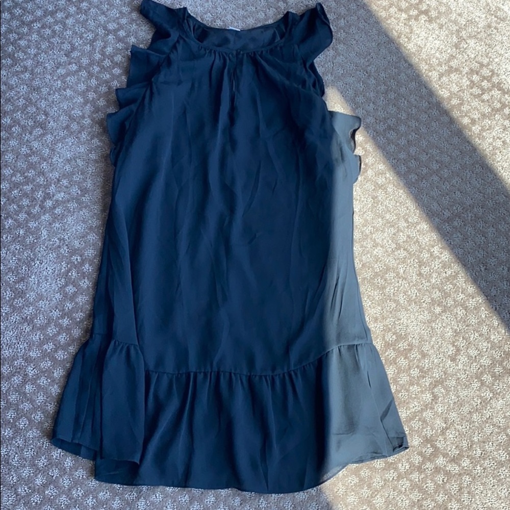 Black J. Crew Black Flounce Dress